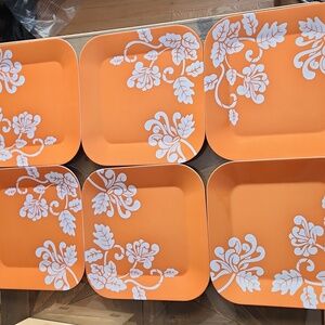 Melamine Square Dinner Plates Set Of 6 Thanksgiving Fall Autumn Leaves Target